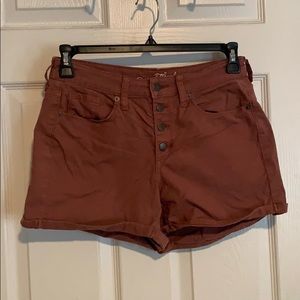 Mauve high-waist shorts